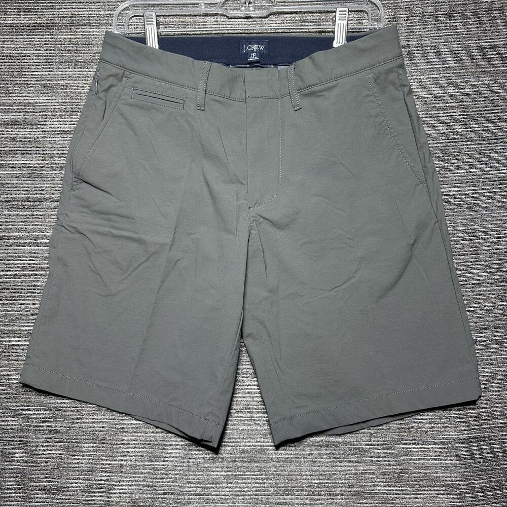 J. Crew Tach Shorts Men's Size 29 Gray Green 9" Inseam Stretch Nylon BI755
